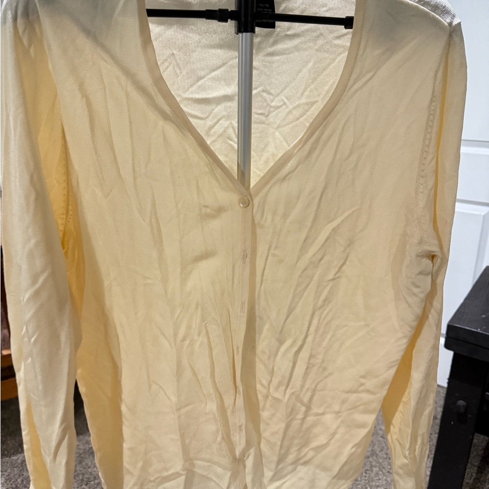 Lane Bryant Cream Button Down Shirt